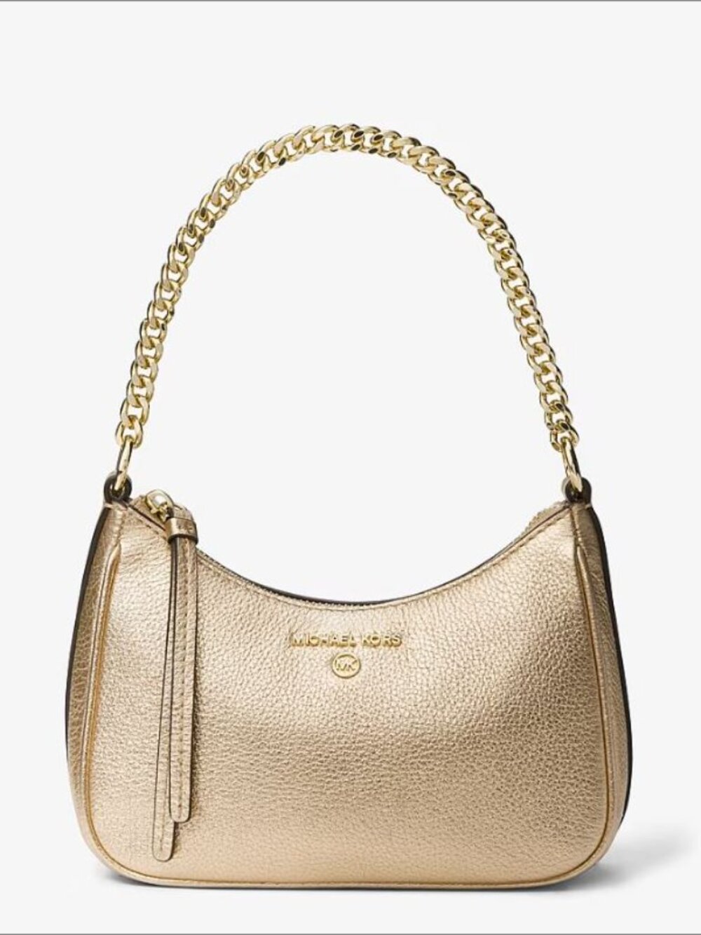 Michael Kors Small Metallic Pebbled Leather Pale Gold. New with tags.